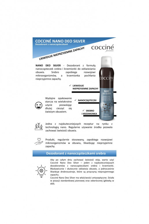 Coccine Zapnuténo Deo Silver Osviežovač topánok 75ml