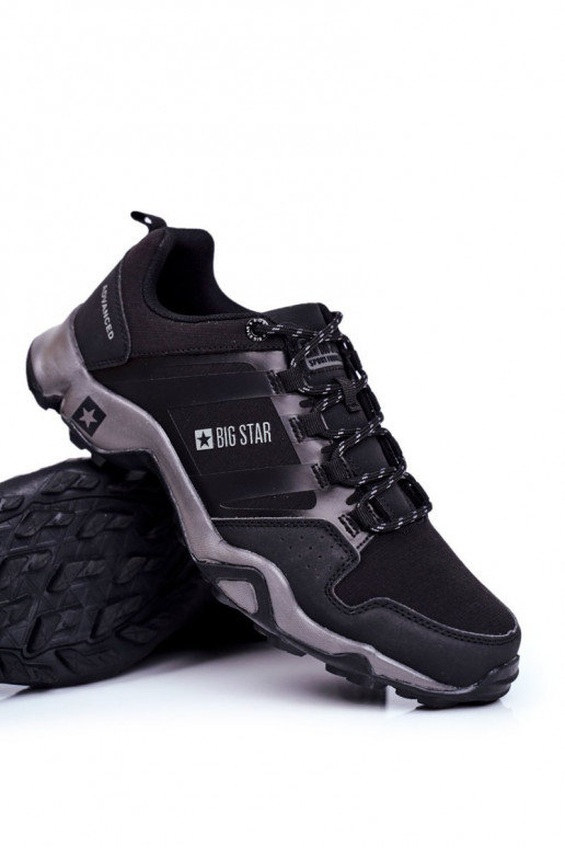 Turistické topánky pre mužov Big Star Outdoor čierna GG174269