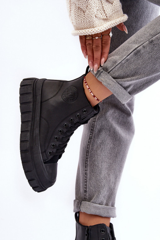 zahriať sa Kožené bežná obuv Zapnuté Hrad Big Star MM274625 čierna