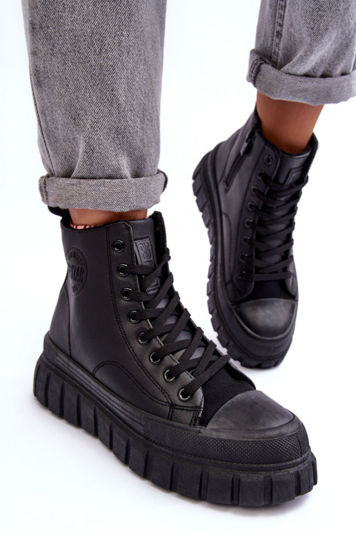 zahriať sa Kožené bežná obuv Zapnuté Hrad Big Star MM274625 čierna