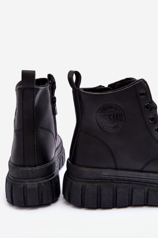 zahriať sa Kožené bežná obuv Zapnuté Hrad Big Star MM274625 čierna