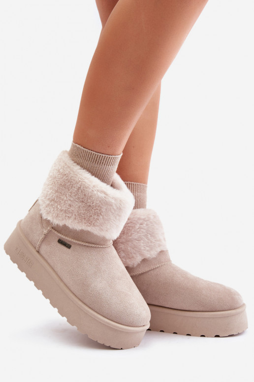 Snehule s platformou s kožušinou Big Star OO274A107 slonovina