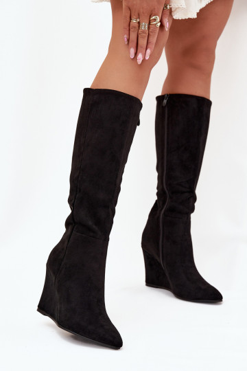 zahriať sa dámske čižmy Zapnuté INedge čierna Rosina