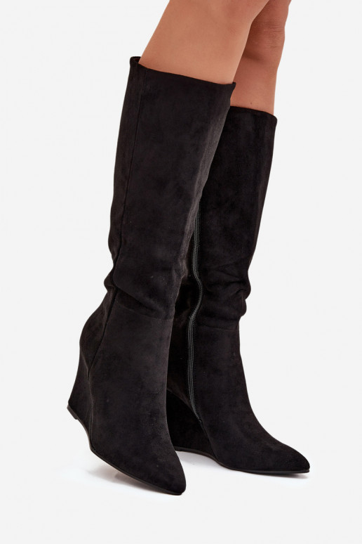 zahriať sa dámske čižmy Zapnuté INedge čierna Rosina