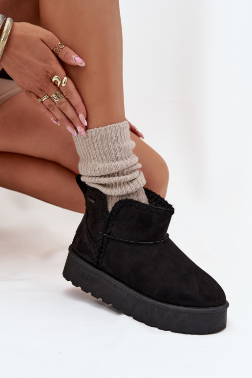 Snehule Dámske s platformouPrzeszyciami Big Star SS274128 čierna