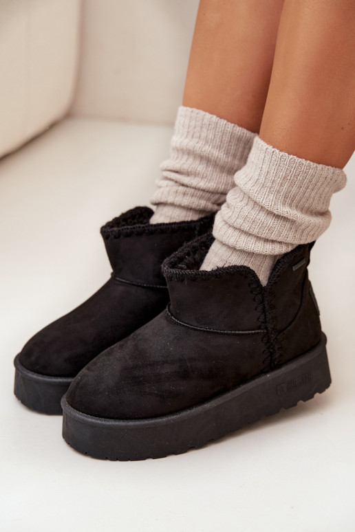 Snehule Dámske s platformouPrzeszyciami Big Star SS274128 čierna