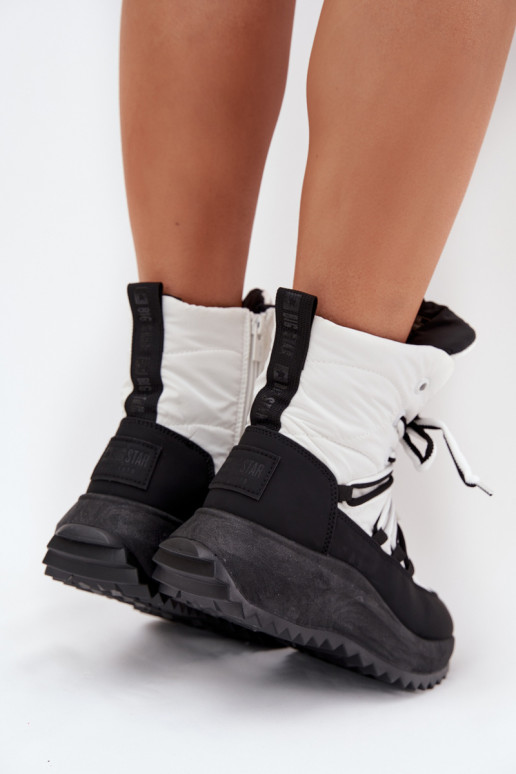 Snehule Dámske Zapnuté Hrad Big Star SS274060 biely-čierna