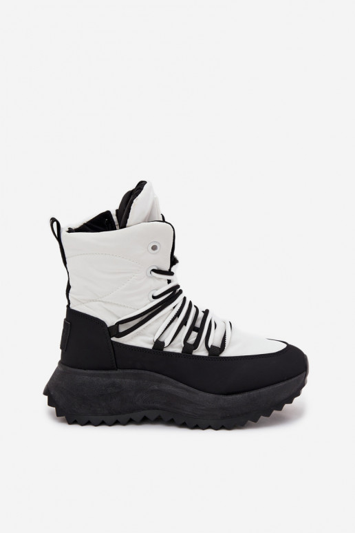 Snehule Dámske Zapnuté Hrad Big Star SS274060 biely-čierna