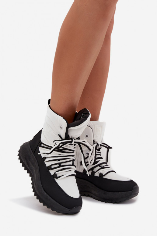 Snehule Dámske Zapnuté Hrad Big Star SS274060 biely-čierna