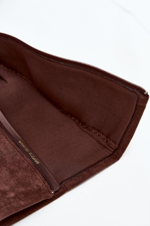 Semišové vysoké čižmy so širokými podpätkami hnedej farby Eelin