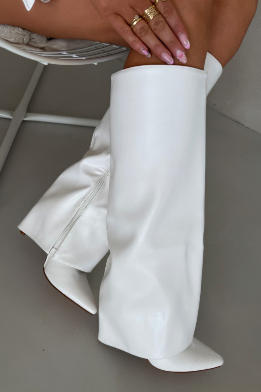 zahriať sa čižmy s tenkými podpätkamiINyIniniętą CholeInką biela farba Tamonia