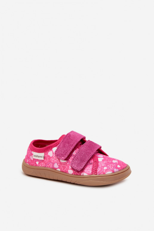 Papuče Barefoot deti so srdiečkami Milami Ružová Saphira Papuče Barefoot deti so srdiečkami Milami Ružová Saphira
