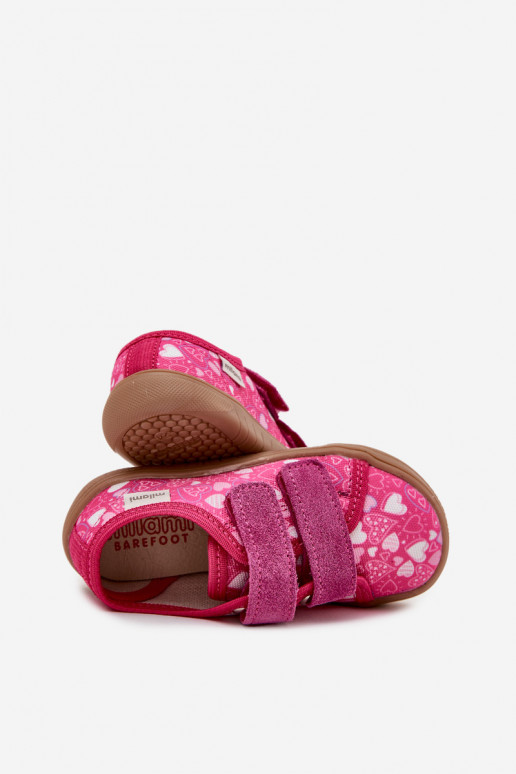 Papuče Barefoot deti so srdiečkami Milami Ružová Saphira Papuče Barefoot deti so srdiečkami Milami Ružová Saphira