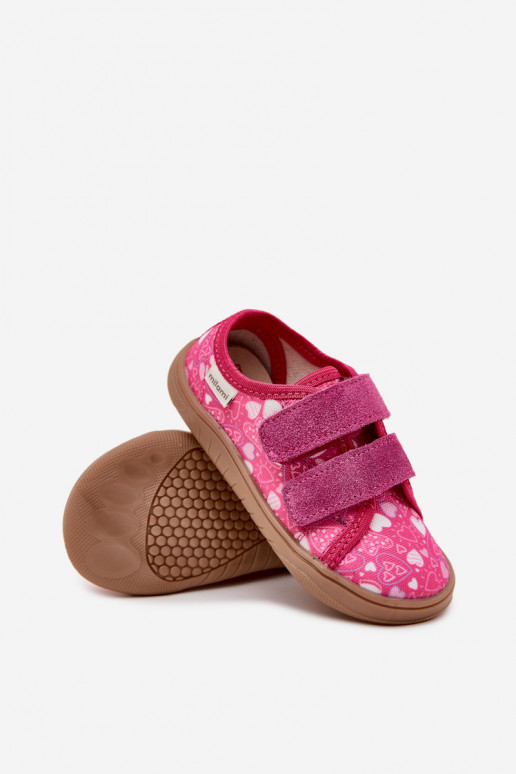 Papuče Barefoot deti so srdiečkami Milami Ružová Saphira Papuče Barefoot deti so srdiečkami Milami Ružová Saphira