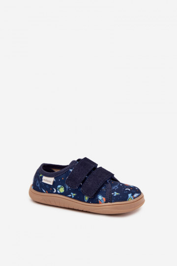 Papuče Barefoot chlapci Kosmos Milami tmavomodrá Saphira