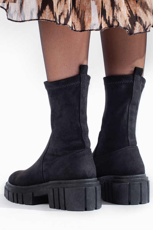 čierna čižmy zo semišu dámske čierna čižmy zo semišu dámske