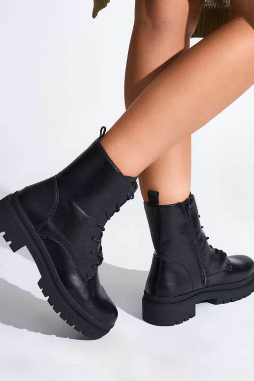 čierna čipkovaný dámske čižmy