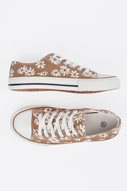 béžová Dámske čižmy In kvety