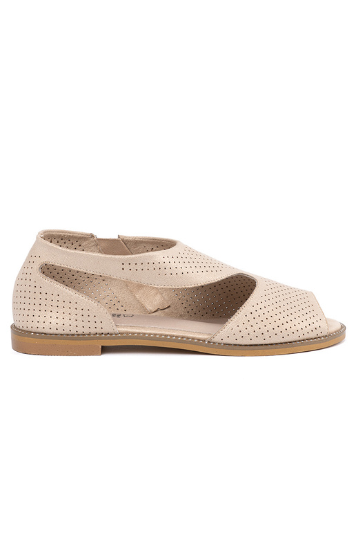 zlatej farby sandále prelamované na rovnej podrážke