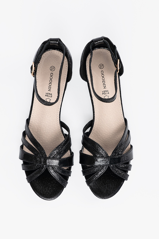 Elegantný štýl čierna sandále na nízkom podpätku