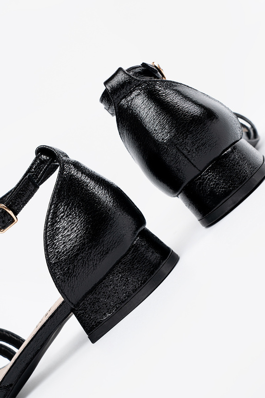 Elegantný štýl čierna sandále na nízkom podpätku