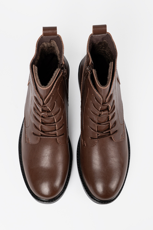 Hnedá farba čipkovaný čižmy z niskim obcasem Sergio Leone