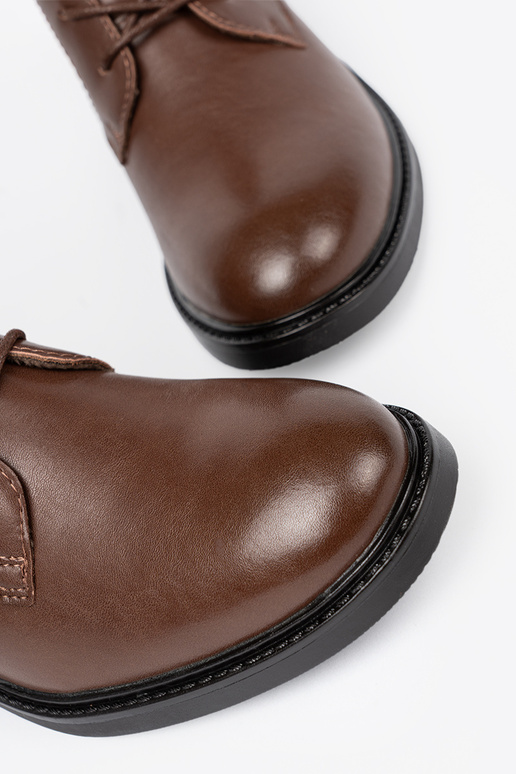 Hnedá farba čipkovaný čižmy z niskim obcasem Sergio Leone