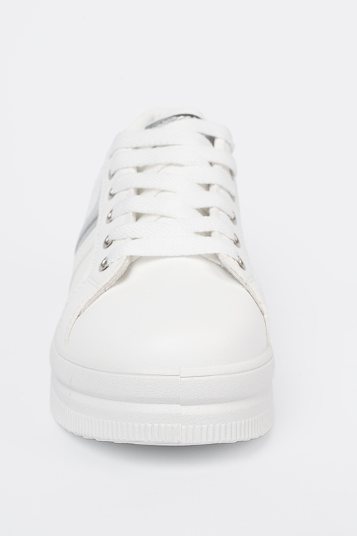 biela farba Tenisky z kovovém striebrom akcentem