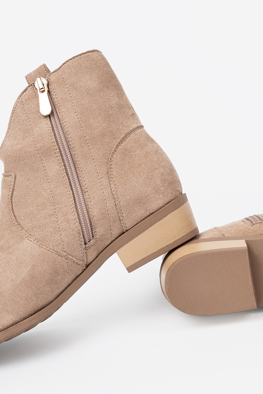 béžová čižmy kovbojské čižmy zo semišu