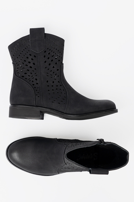 s prvkami prelamovania čierna čižmy