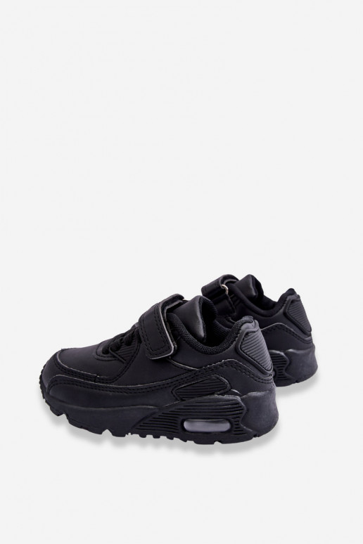 Detská kožená športová obuv na platforme čierna Lori