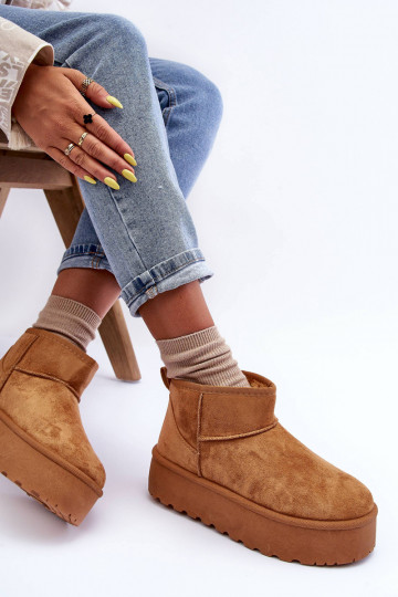 zo semišu Snehule s platformou Hnedá farba Corcoran