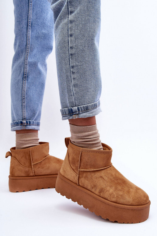 zo semišu Snehule s platformou Hnedá farba Corcoran