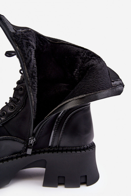 Semišové topánky vysoké jazdecké čižmy S ozdobou šperkov čierna Márx