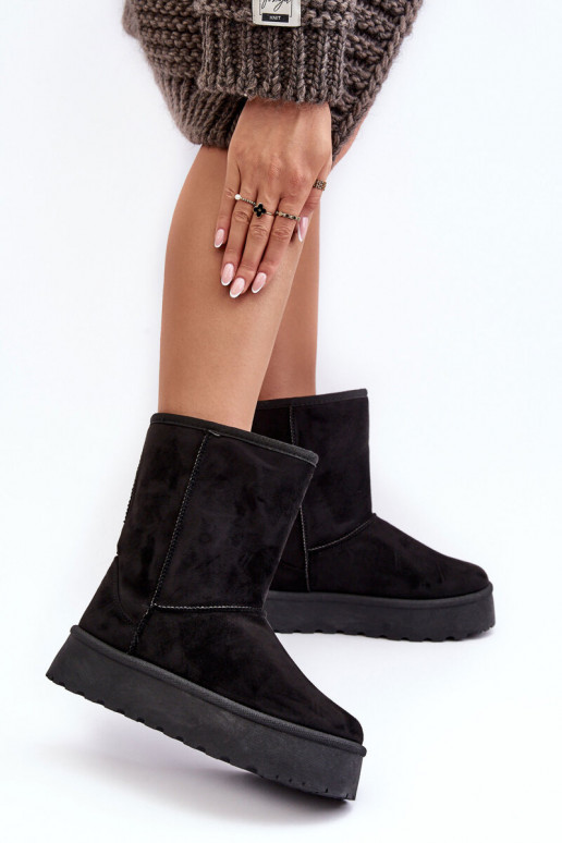 Dámske Snehule s kožušinou čierna Abrams