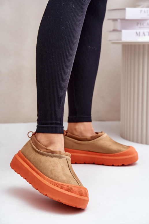 Snehule Dámske s platformou S nízkym zvrškom Hnedá farba Izamine