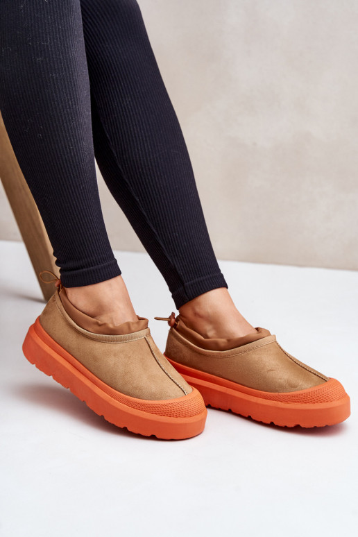 Snehule Dámske s platformou S nízkym zvrškom Hnedá farba Izamine