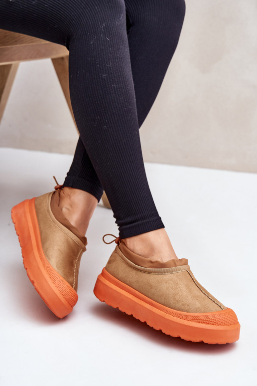 Snehule Dámske s platformou S nízkym zvrškom Hnedá farba Izamine