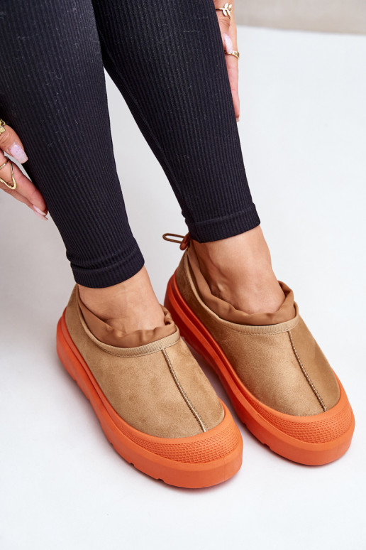 Snehule Dámske s platformou S nízkym zvrškom Hnedá farba Izamine