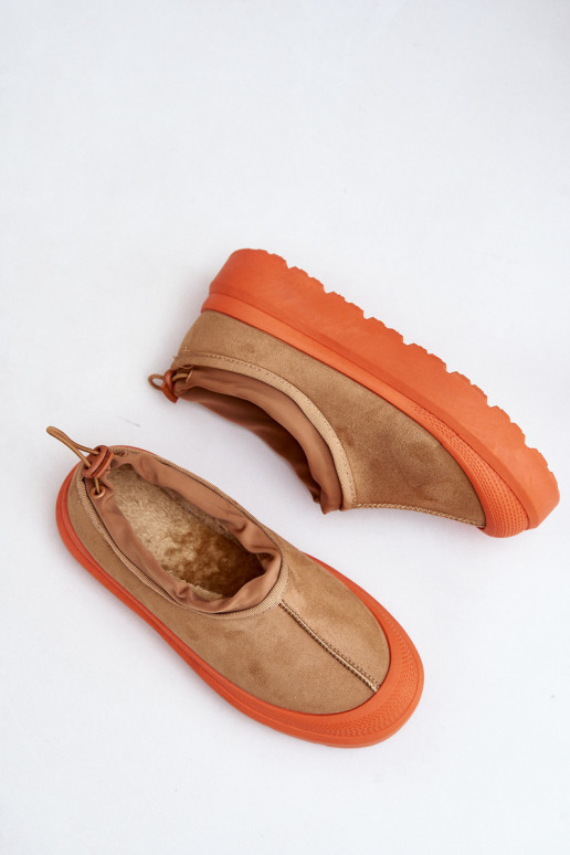 Snehule Dámske s platformou S nízkym zvrškom Hnedá farba Izamine