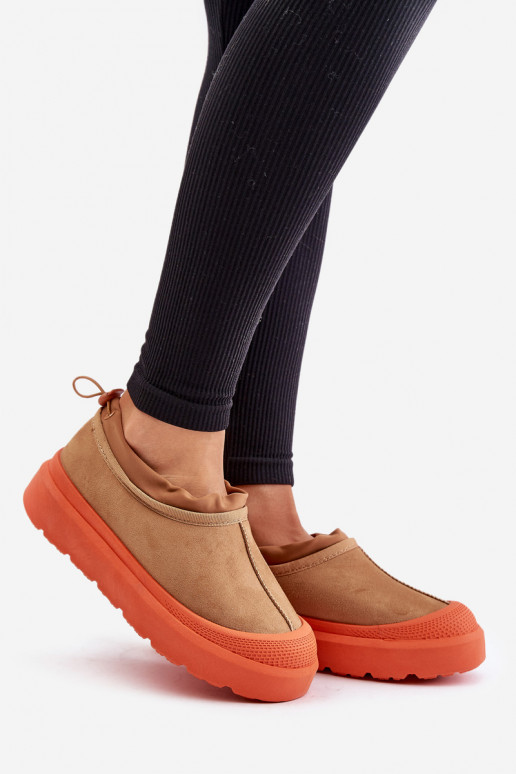 Snehule Dámske s platformou S nízkym zvrškom Hnedá farba Izamine