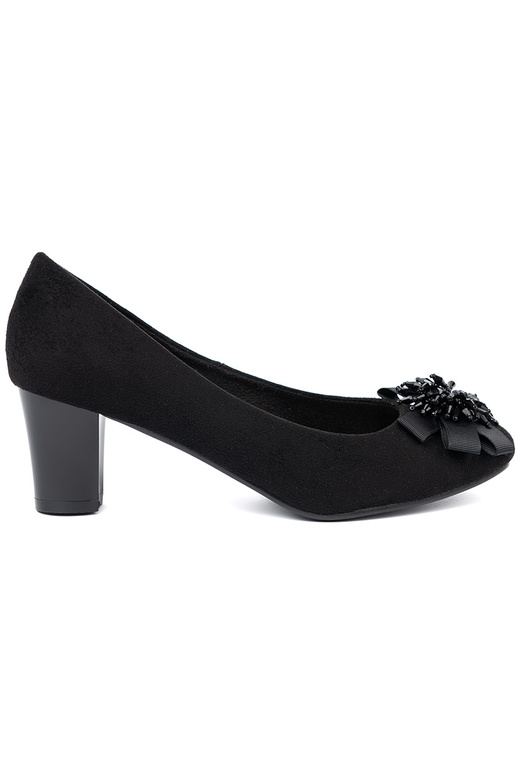 čierna Vysoké opätky z ozdobnym kIniatem