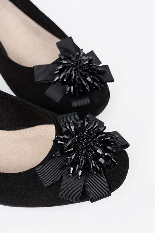 čierna Vysoké opätky z ozdobnym kIniatem