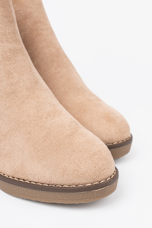 béžová dámske čižmy na Inygodnym, niskim buskinie béžová dámske čižmy na Inygodnym, niskim buskinie