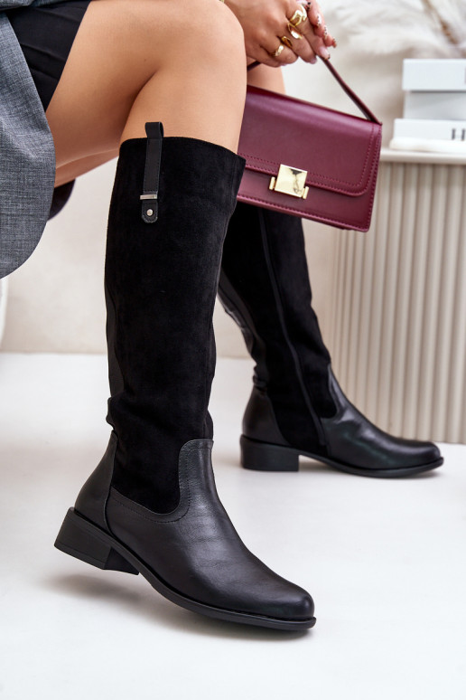 Dámske zahriať sa čižmy Pred kolenom Zapnuté Hrad čierna Ivasira