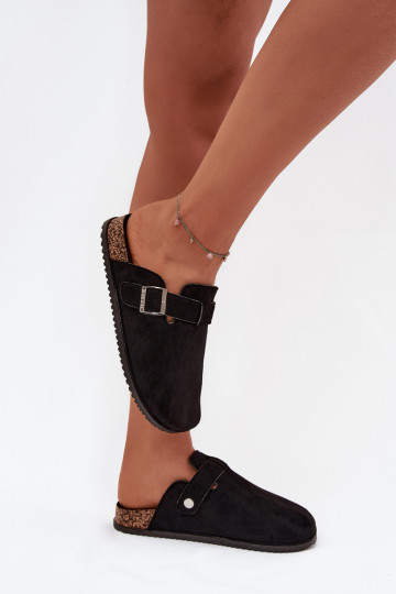 Papuče Dreváky Dámske s platformou strieborná farba s prackami Big Star SS274736 čierna