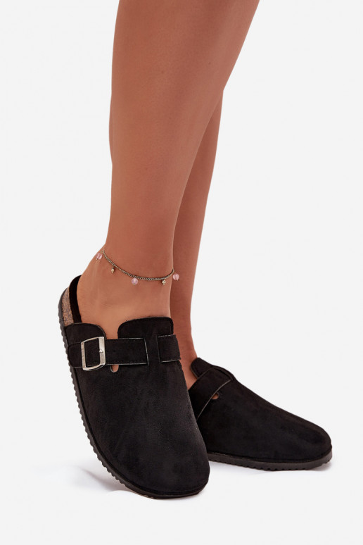 Papuče Dreváky Dámske s platformou strieborná farba s prackami Big Star SS274736 čierna