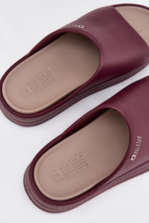 Dámske papuče s platformou Big Star SS274425 bordová