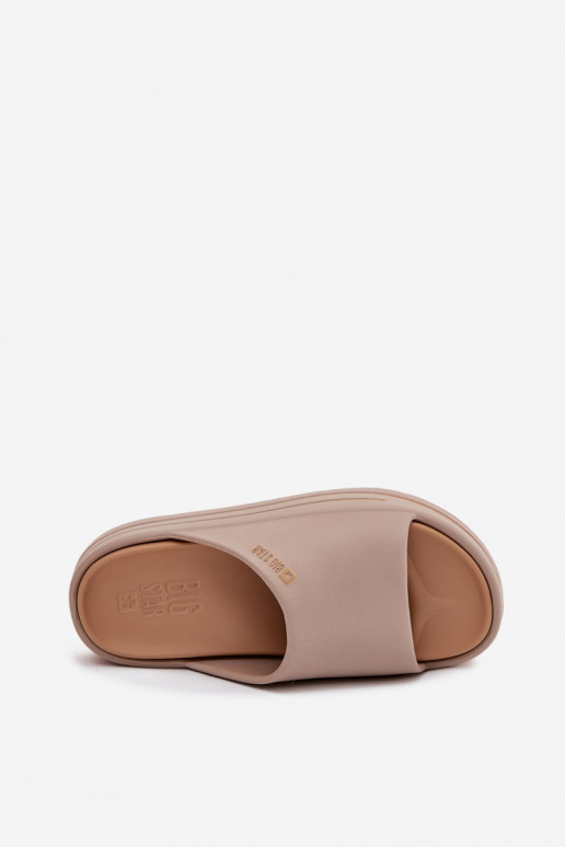 Dámske papuče s platformou Big Star SS274424 béžová