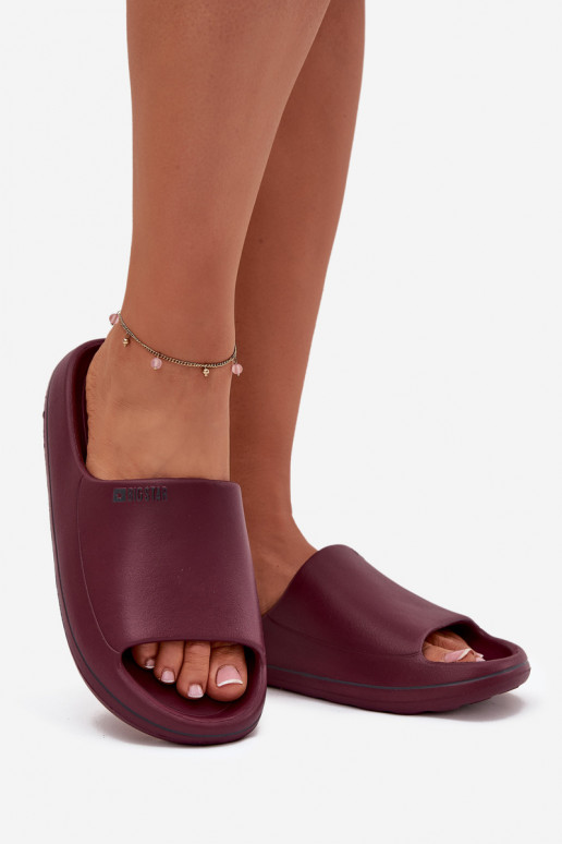 Jednoduché Dámske papuče Big Star SS274422 bordová